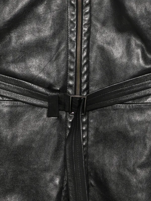 Gianfranco Ferré ボタニカル　ロングコート　vintage90s Gianfranco Ferré Pre-Owned 1990s Belted Leather Coat | Black