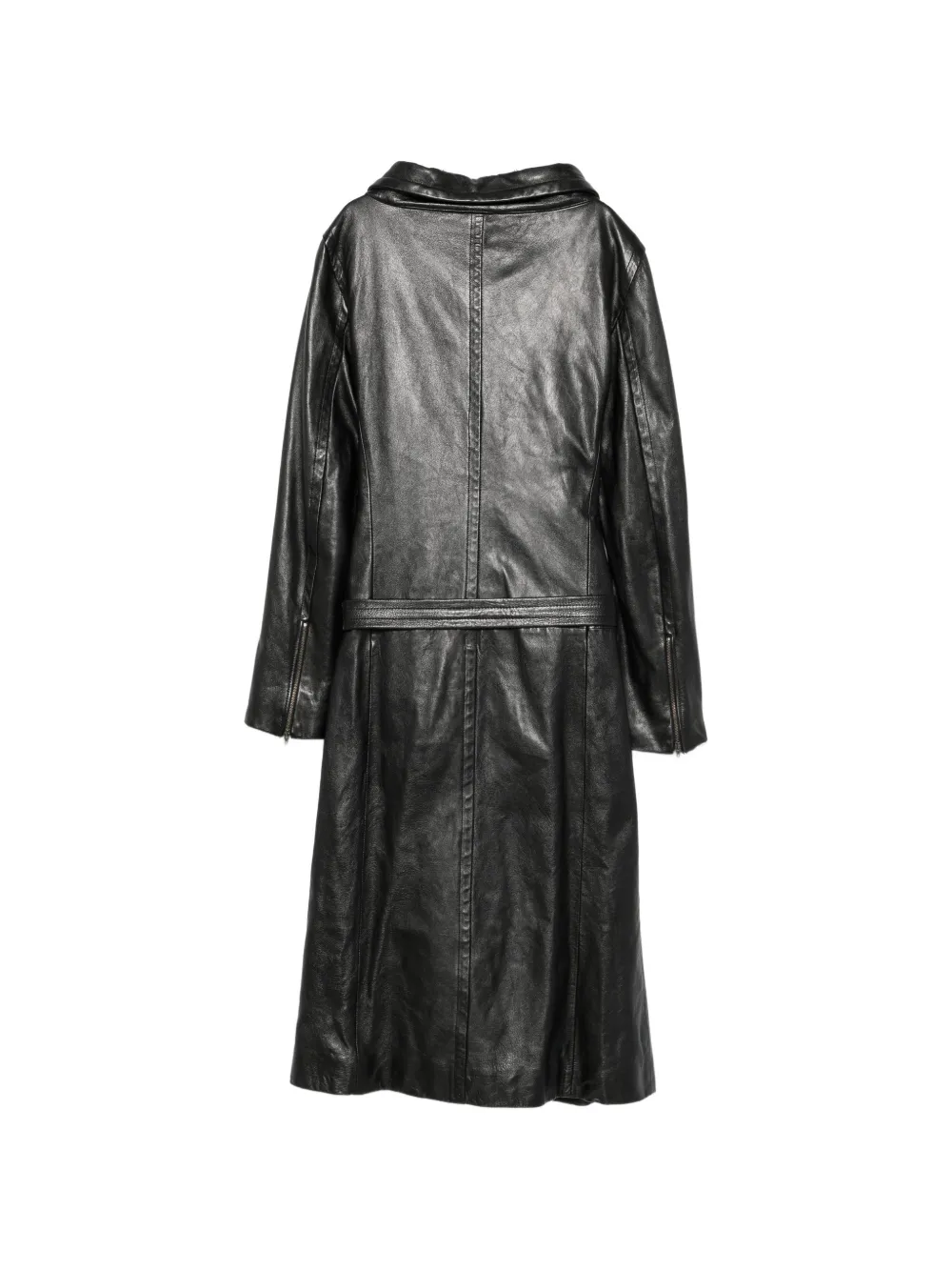 Gianfranco Ferré Pre-Owned 1990s Belted Leather Coat | Black