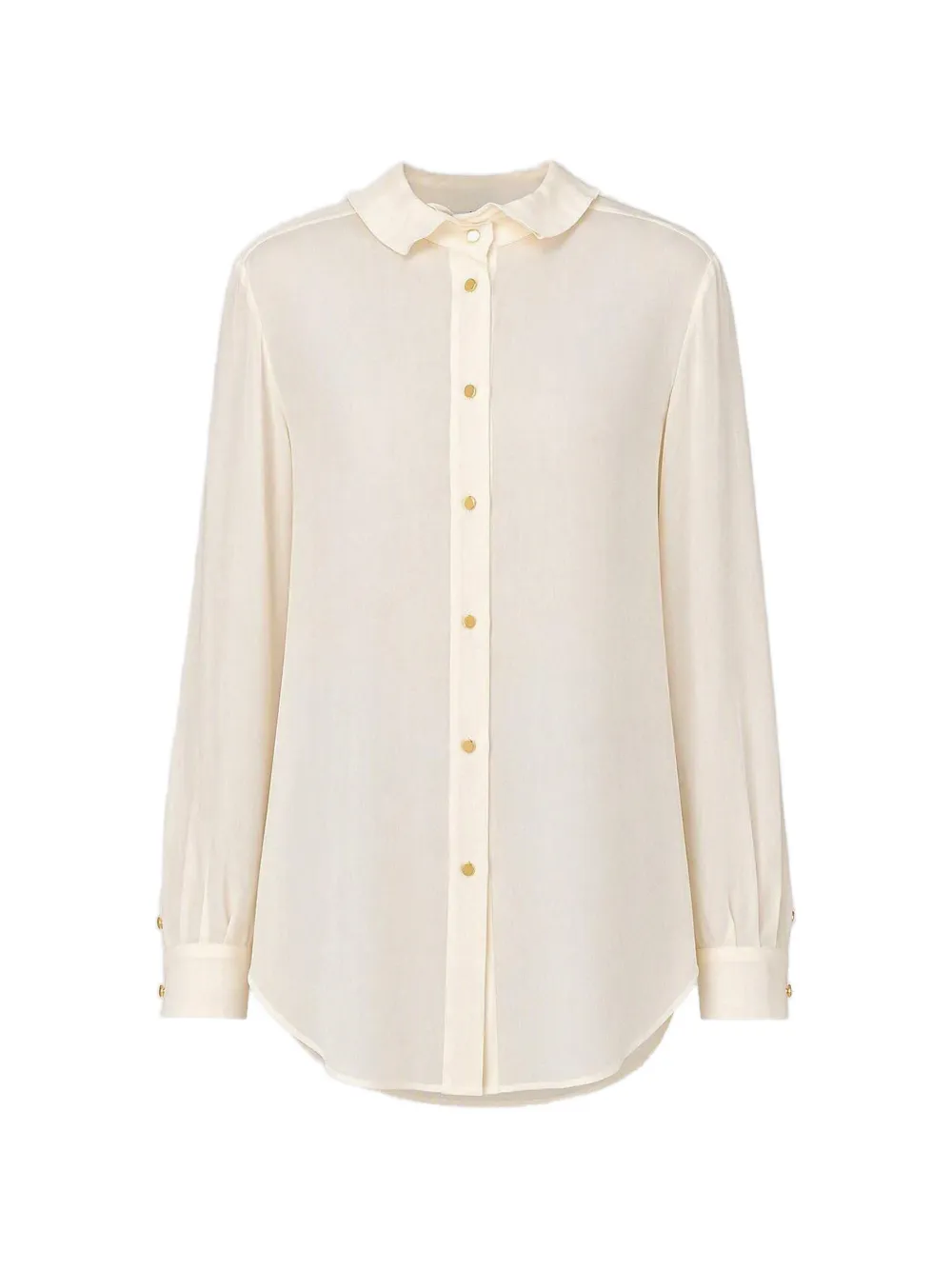 Alberta Ferretti rounded-tip collar long-sleeved shirt - Weiß