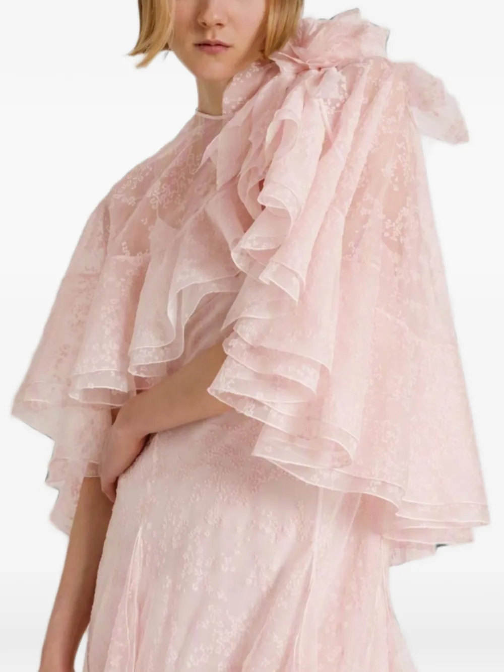 Alberta Ferretti Jurk met bloemenkant Roze