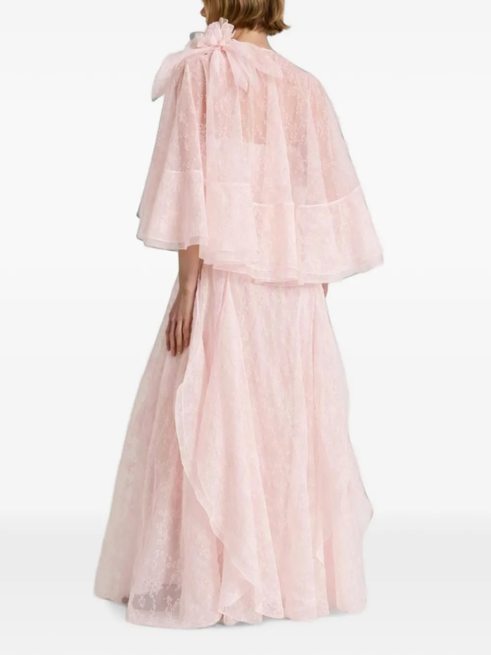 Alberta Ferretti Jurk met bloemenkant Roze