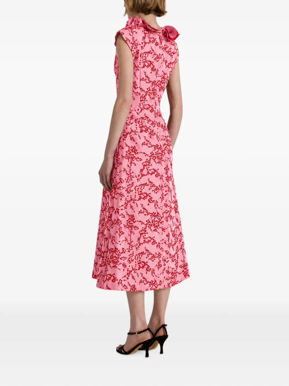 Alberta Ferretti Midi-jurk met bloemenprint Roze