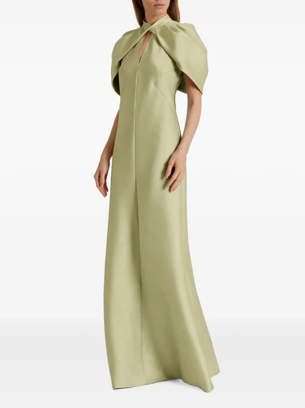 Alberta Ferretti puff-sleeve cut-out maxi dress - Grün