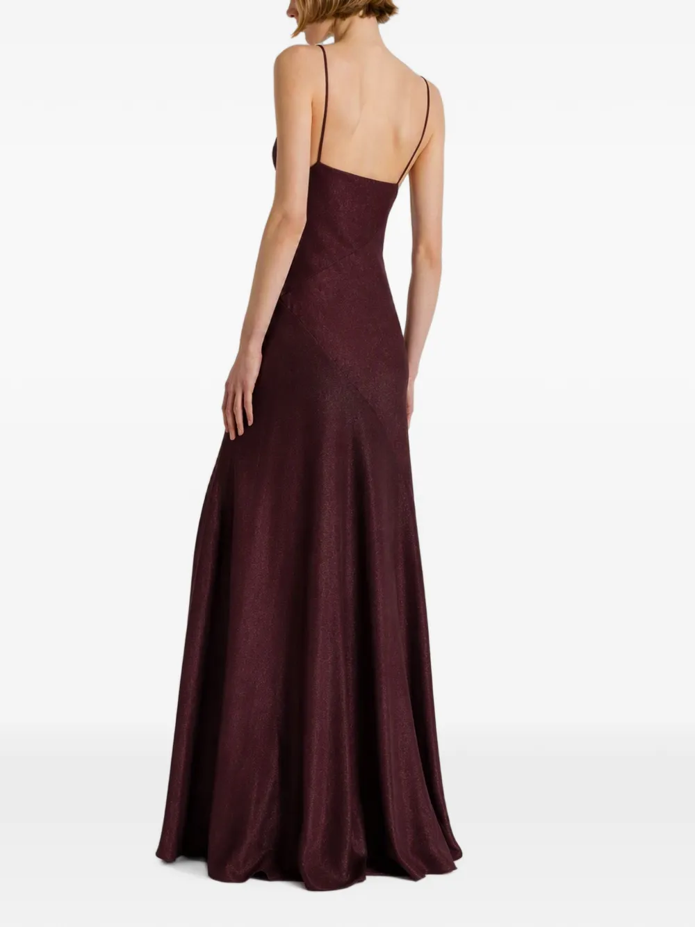 Alberta Ferretti maxi-jurk met spaghettibandje en glitters-effect Paars
