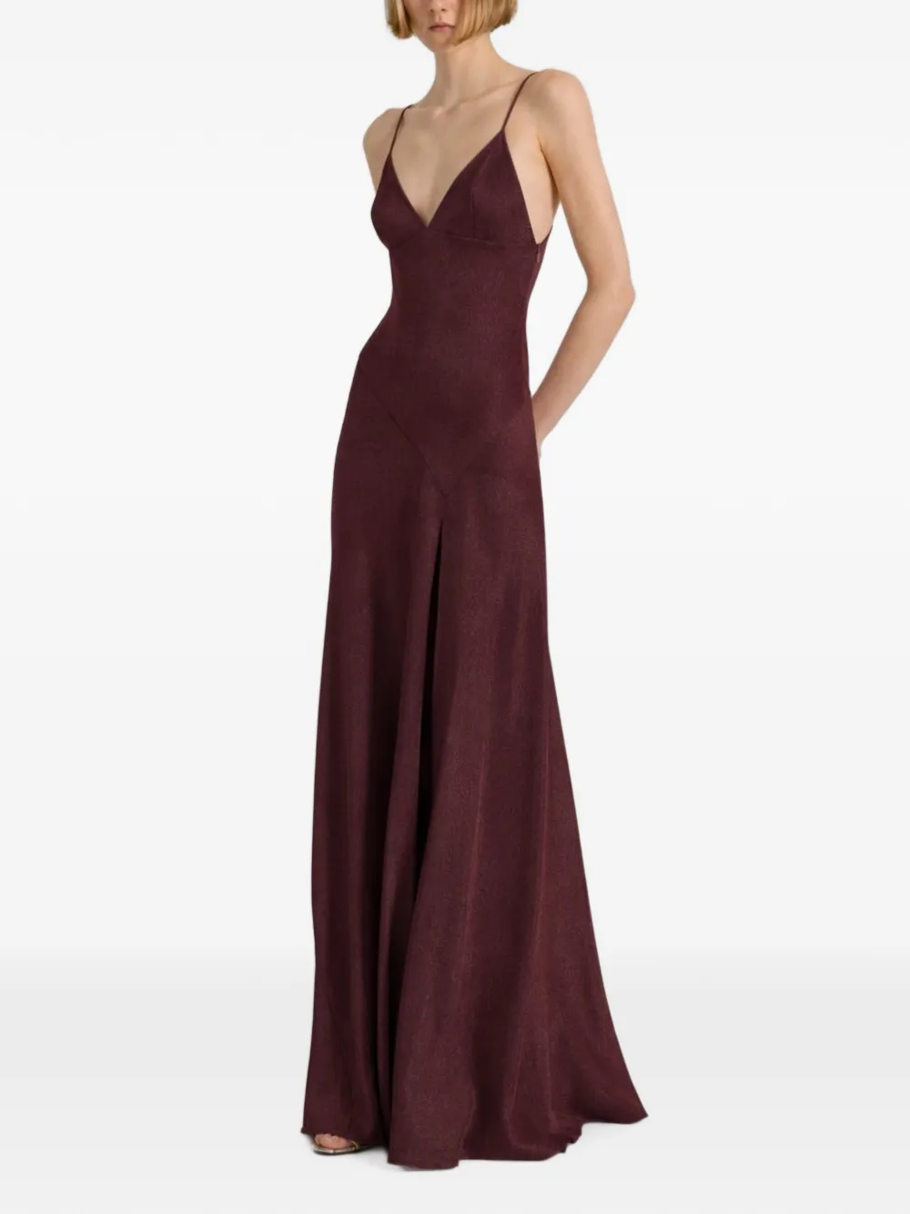 Alberta Ferretti Abito lungo con spalline sottili - Viola