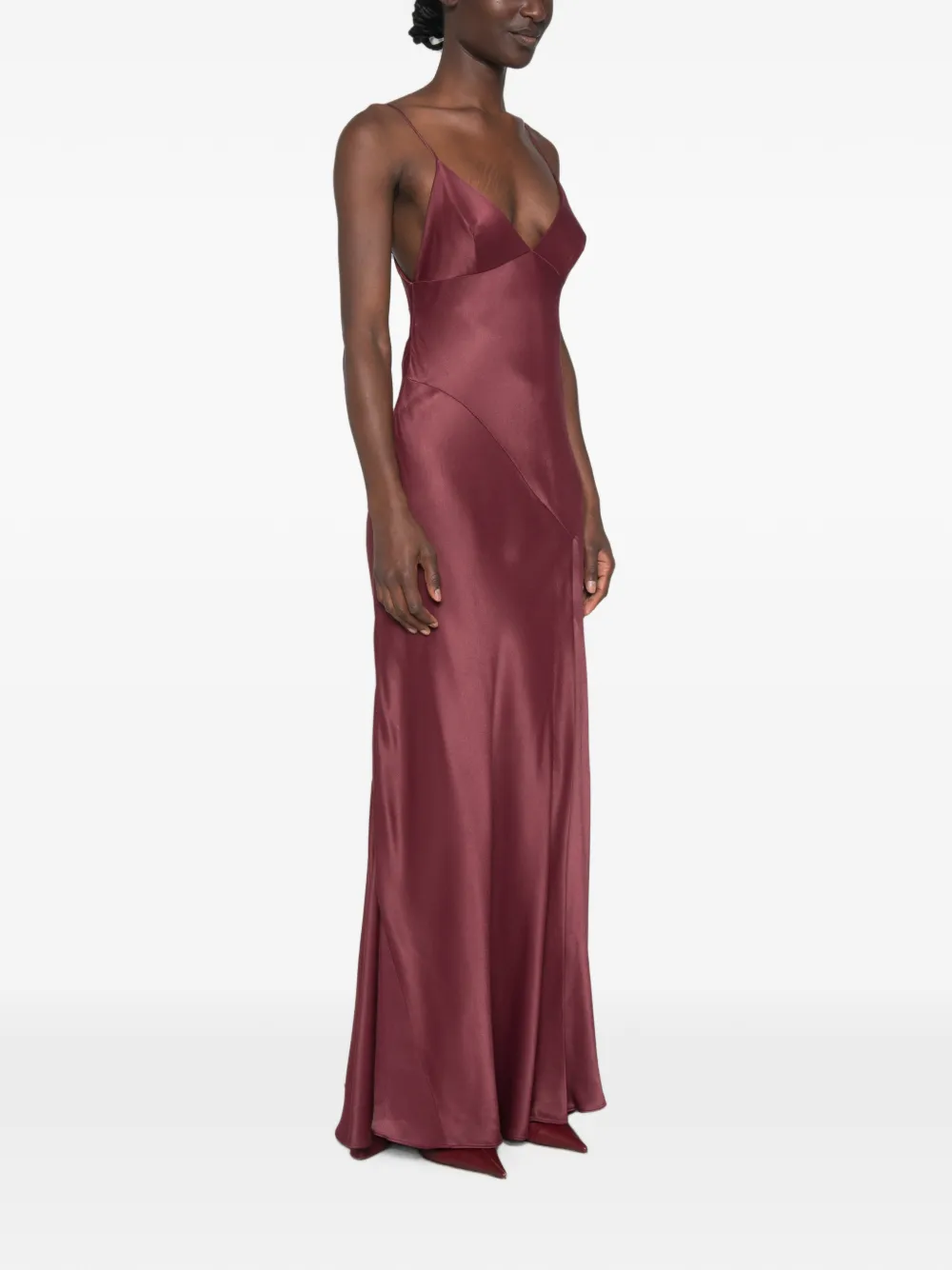 Alberta Ferretti maxi-jurk met spaghettibandje en glitters-effect Paars