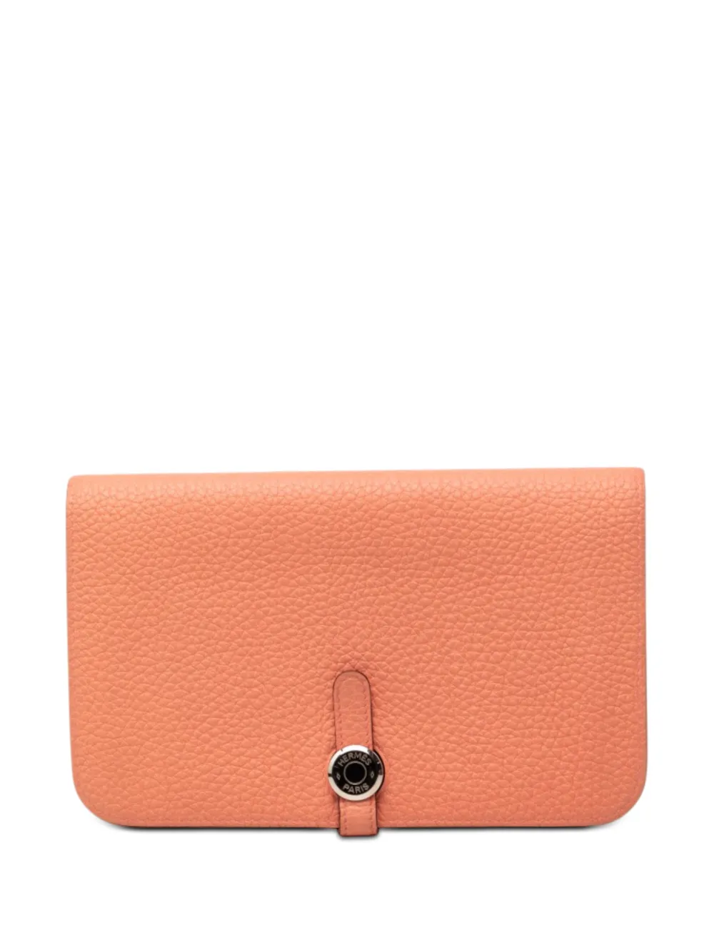 Pre-owned Hermes 2016 Togo Dogon Duo Wallet Gm Long Wallets In Orange