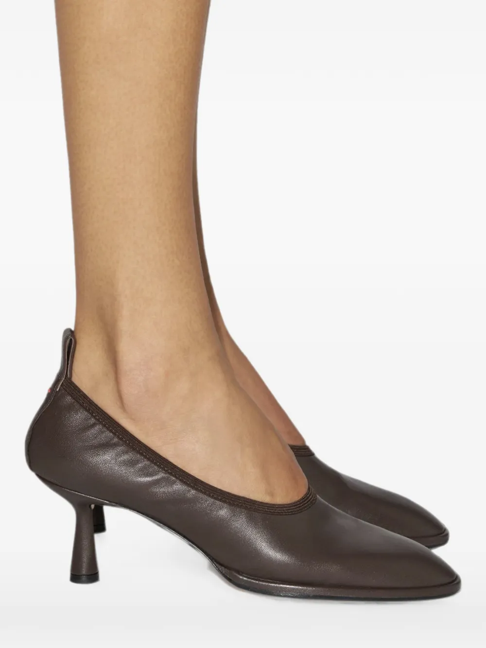 Aeyde Giulia leather heeled pumps Bruin