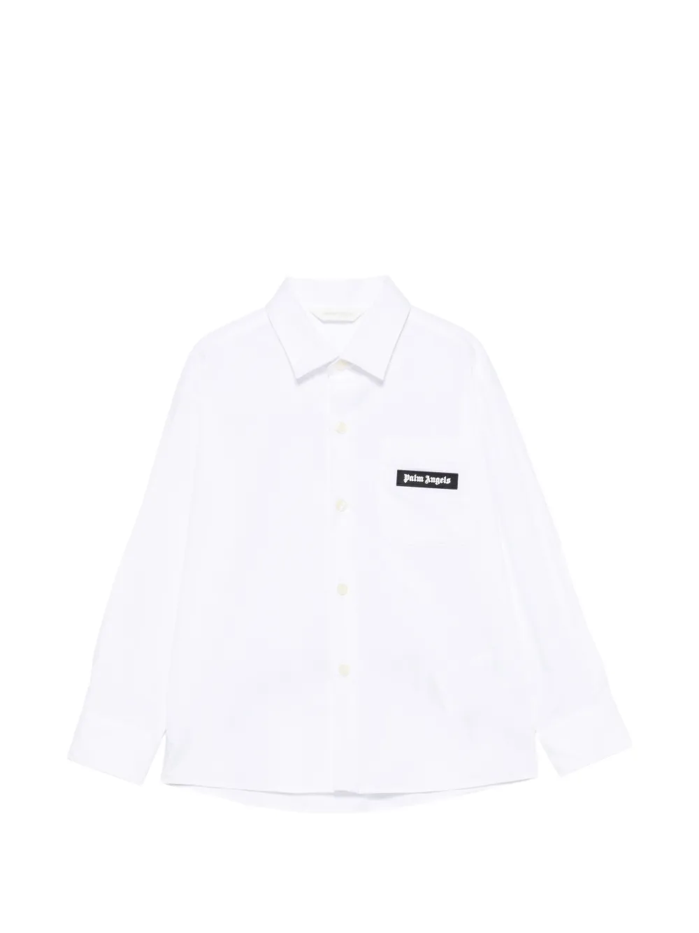 Palm Angels Kids logo-patch shirt - Nude