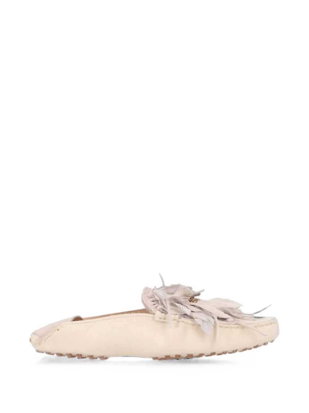 Tod's feather-embellished loafers - Toni neutri