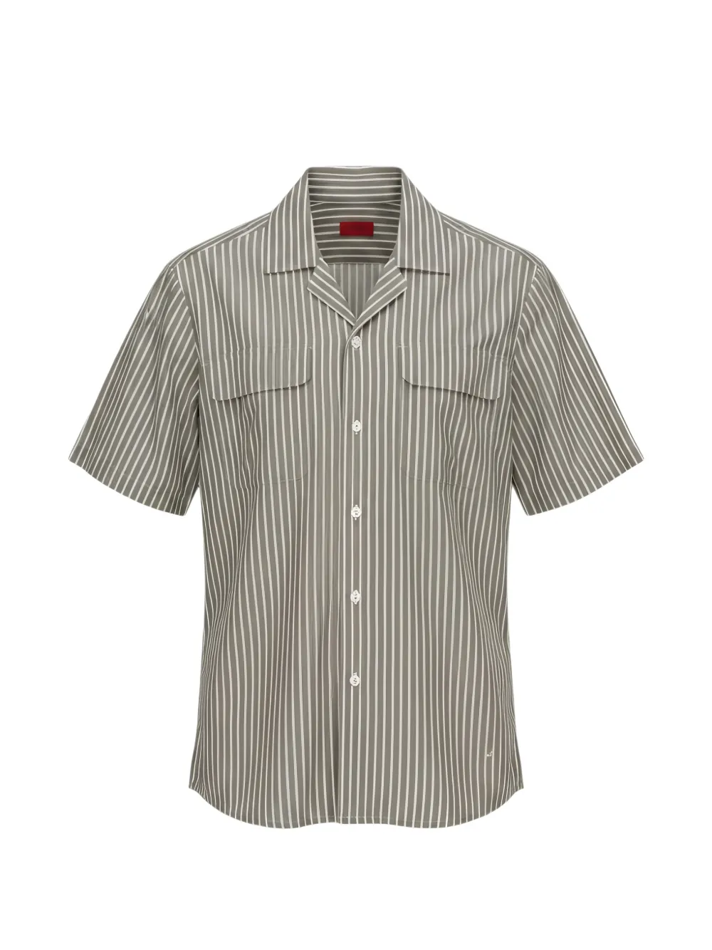 Isaia striped short-sleeve shirt - Grey