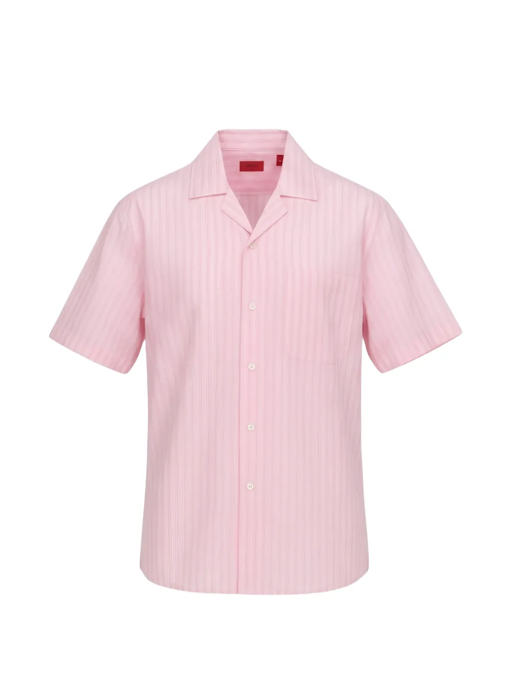 Isaia vertical-stripe short-sleeve shirt - Pink