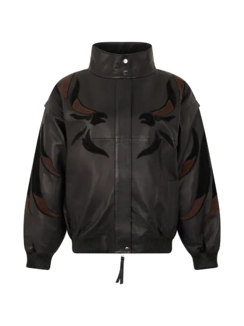 P.A.R.O.S.H. eagle-patch leather jacket