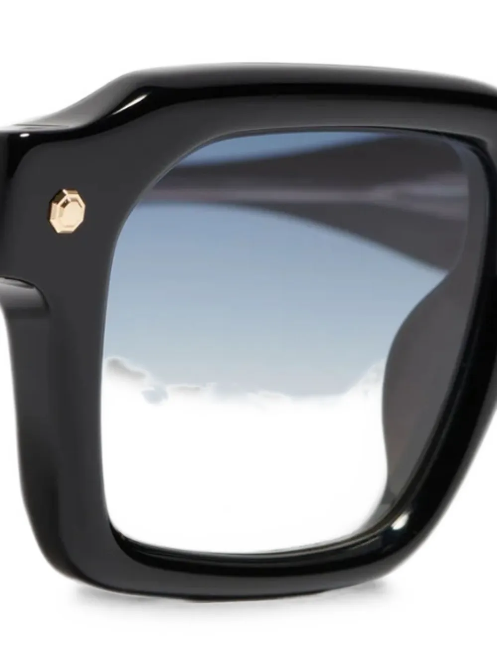 John Dalia P19 rectangle-frame sunglasses Zwart