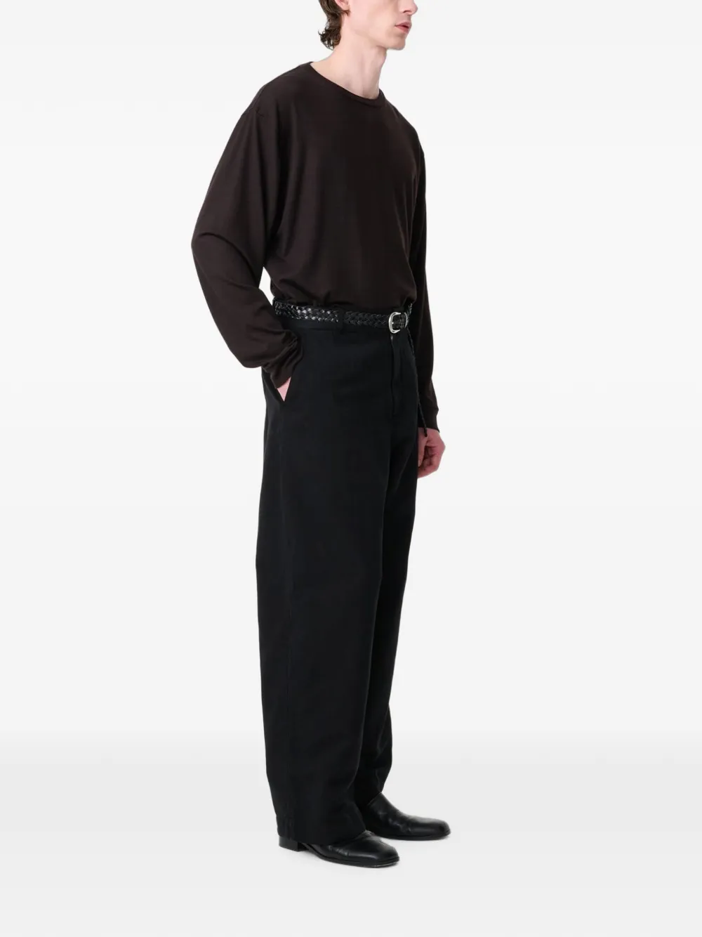 Studio Nicholson long-sleeved jersey T-shirt Bruin