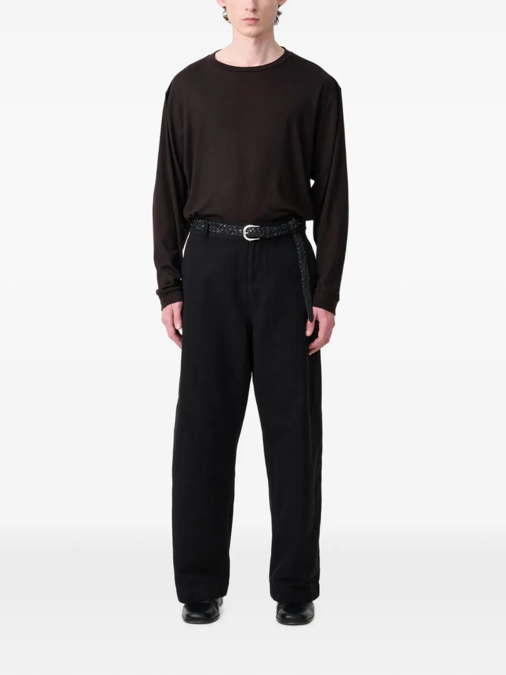 Studio Nicholson long-sleeved jersey T-shirt Bruin