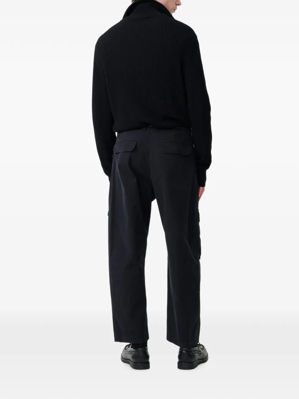 Studio Nicholson Oran geribbeld vest Zwart