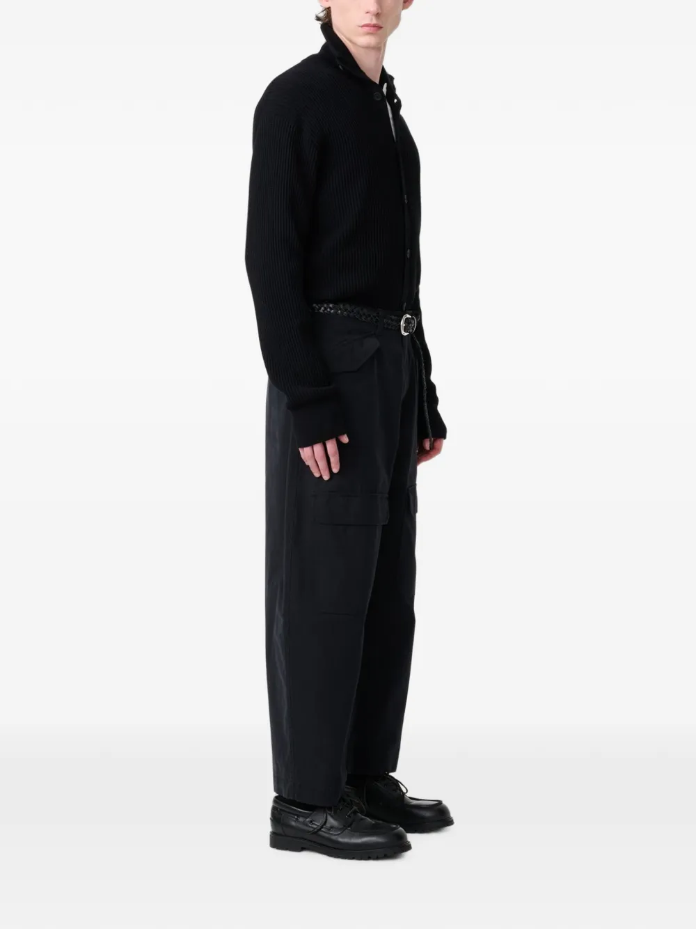 Studio Nicholson Oran geribbeld vest Zwart