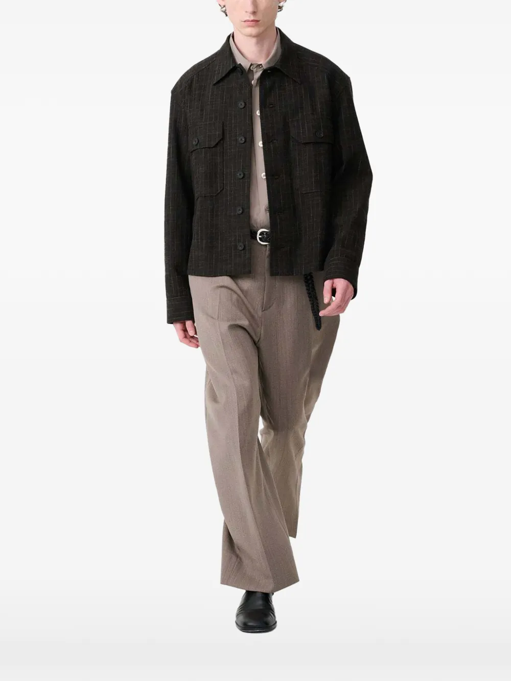 Studio Nicholson Kelver pinstripe jacket Groen
