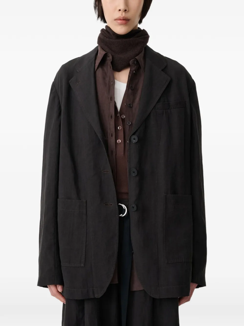 Studio Nicholson Elkin Notch-lapel Jacket in Brown, view 5