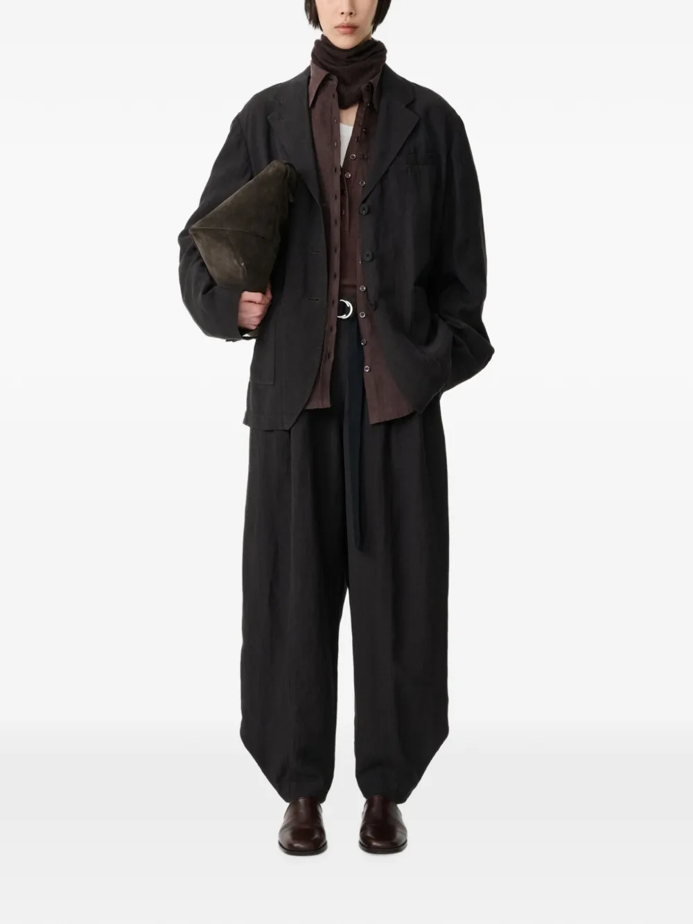 Studio Nicholson Elkin Notch-lapel Jacket in Brown, view 2