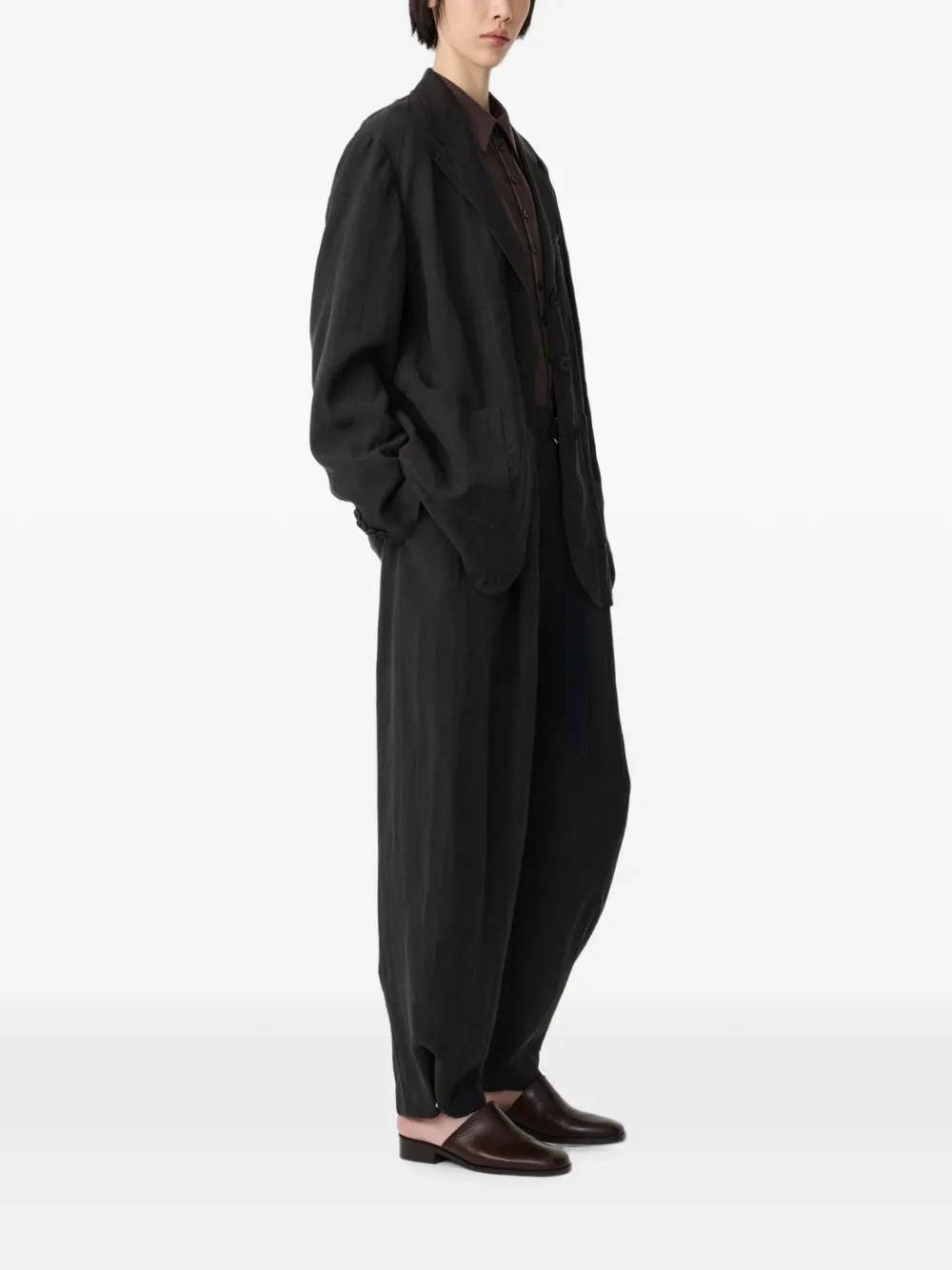 Studio Nicholson Elkin Notch-lapel Jacket in Brown, view 3