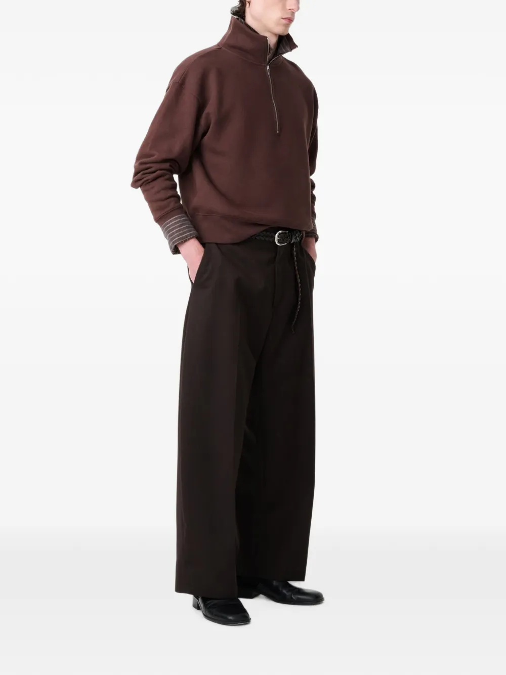 Studio Nicholson Thalen half-zip sweatshirt Bruin