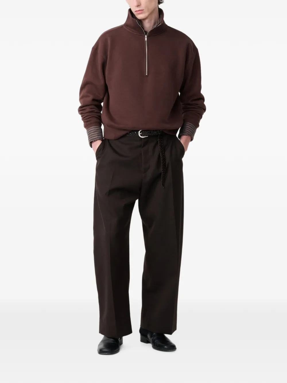 Studio Nicholson Thalen half-zip sweatshirt Bruin