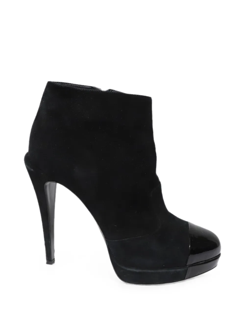 CHANEL Pre-Owned patent cap-toe platform ankle boots - Nero