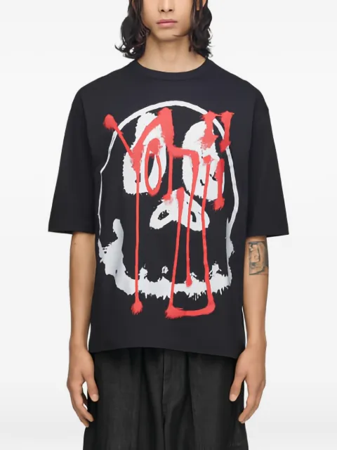 Y-3 skull graphic T-shirt in black/red