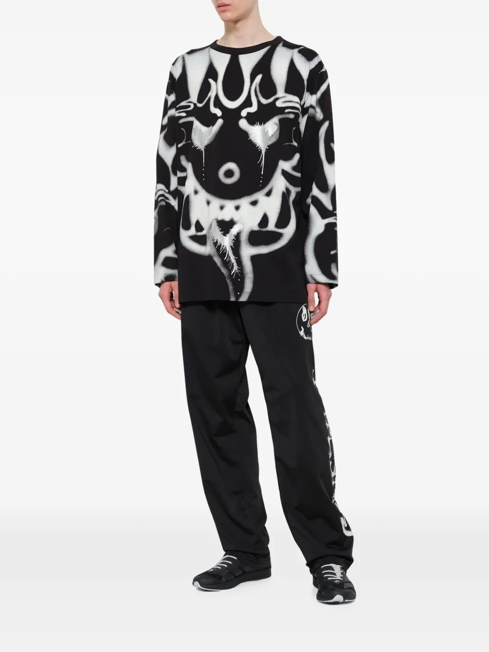 Y-3 Chito T-shirt met lange mouwen en grafische print Zwart