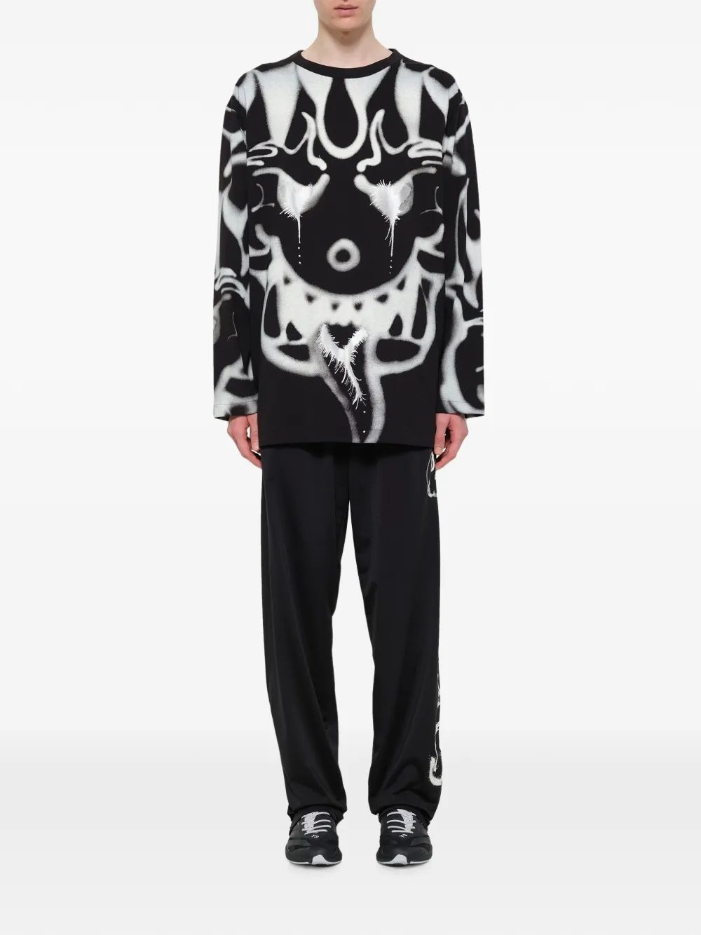 Y-3 Chito T-shirt met lange mouwen en grafische print Zwart