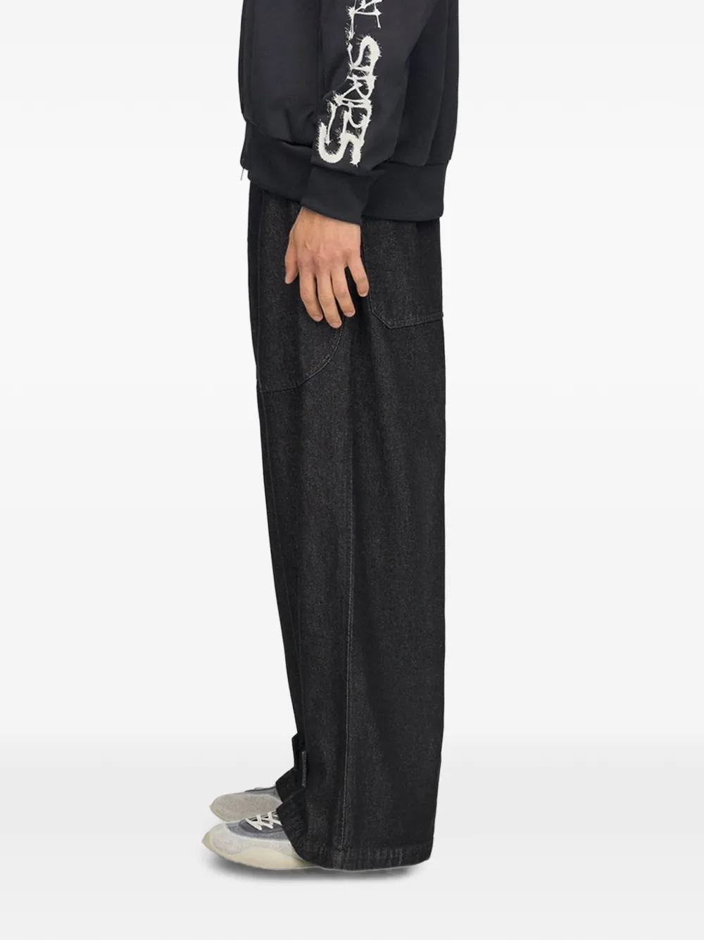 Y-3 x adidas trui met grafische print en rits Zwart