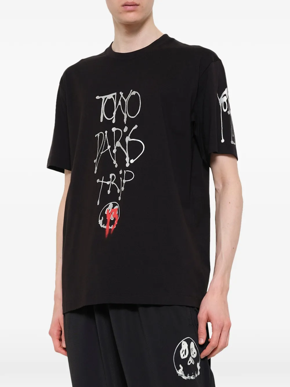 Y-3 T-shirt met grafische print Zwart