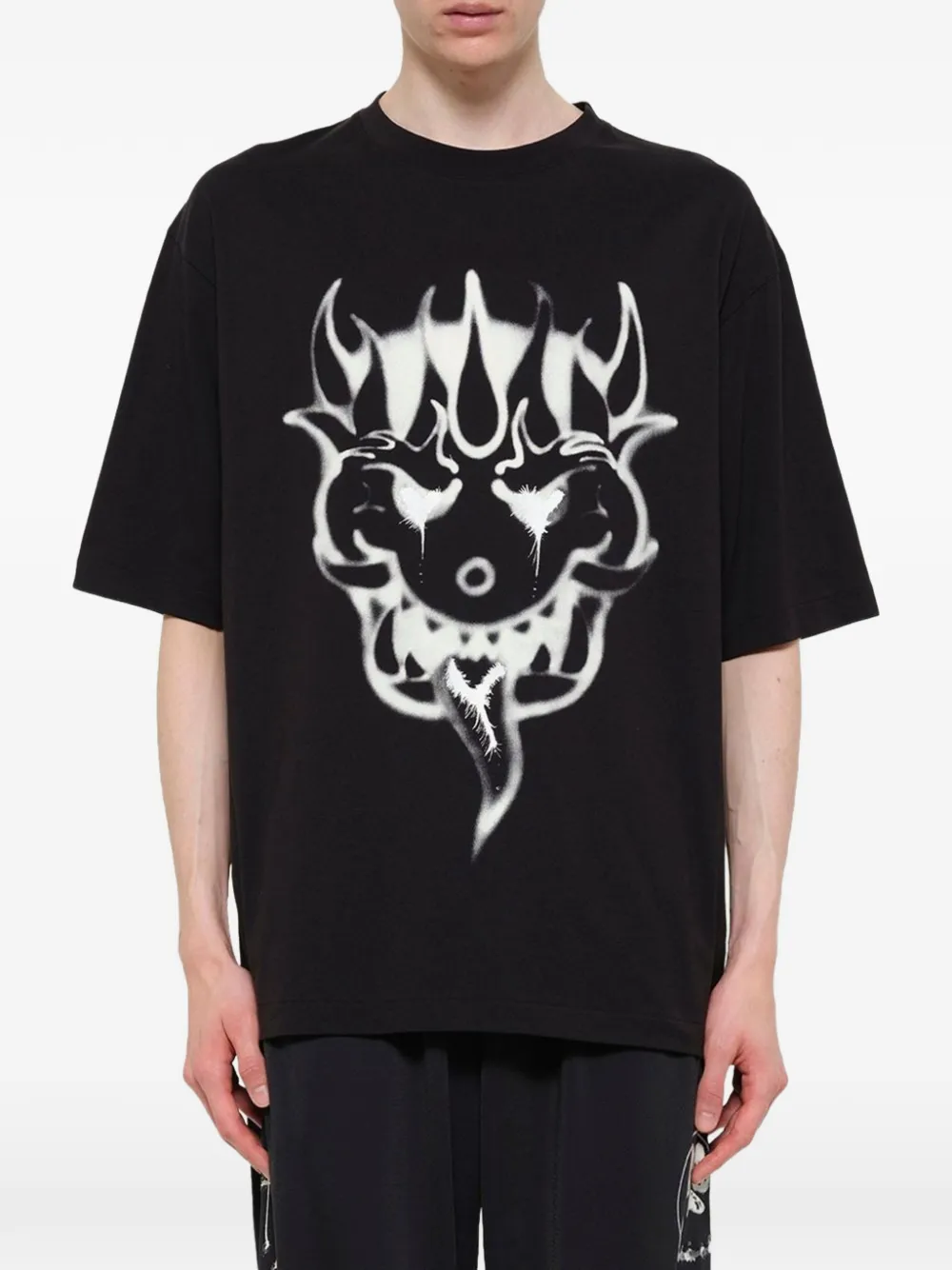 Y-3 Yaksha T-shirt met grafische print Zwart