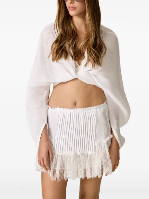 PNK lace-trim pleated skirt