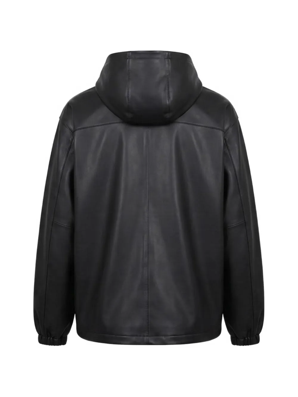 Rohe Hooded Oversized Leather Jacket In Black