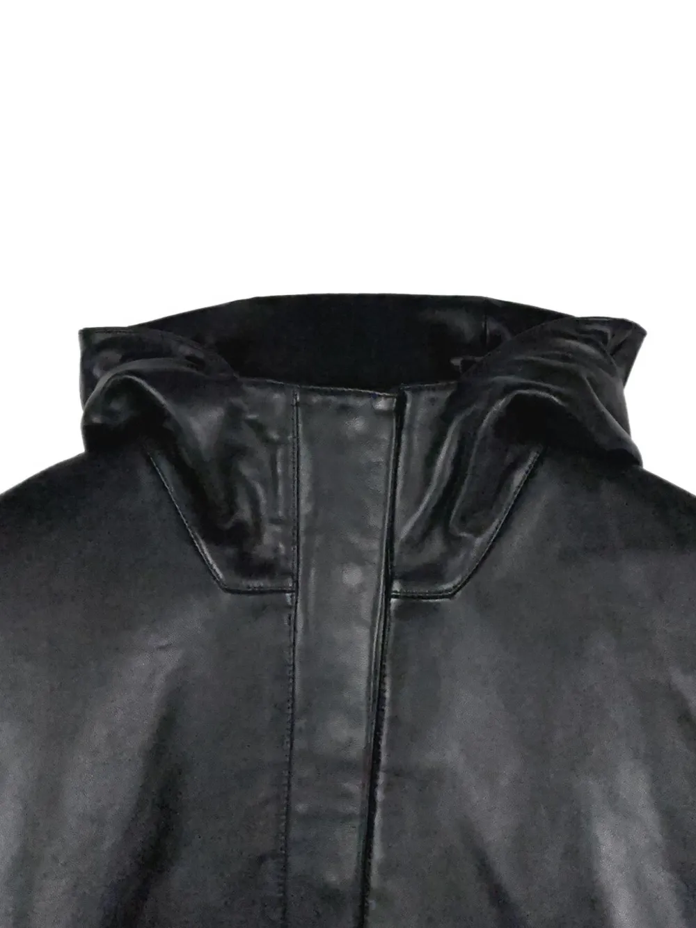 Rohe Hooded Oversized Leather Jacket In Black