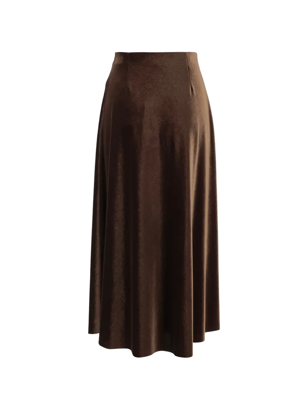 F.It Midi-rok met fluweel-effect en high-waist Bruin