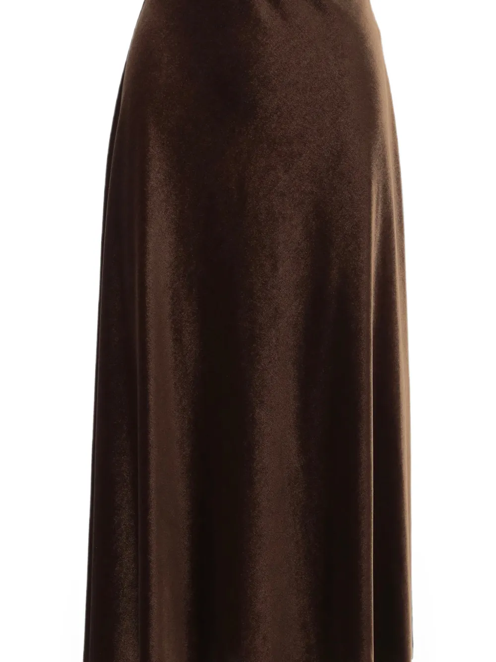 F.It Midi-rok met fluweel-effect en high-waist Bruin