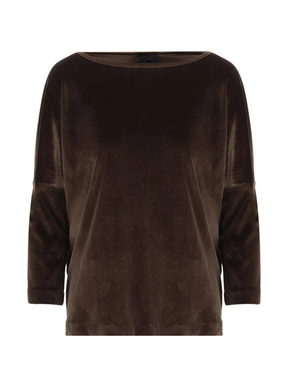 Fit Velvet-effect Boat-neck Sweater In Multi