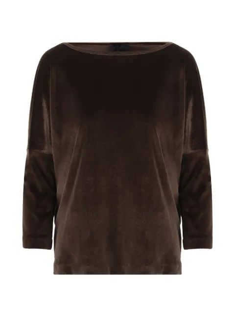 F.It velvet-effect boat-neck sweater