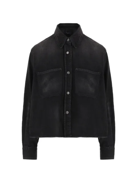 Haikure faded-effect raw-edge shirt