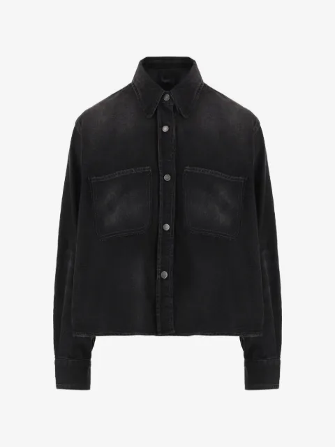 Haikure faded-effect raw-edge shirt