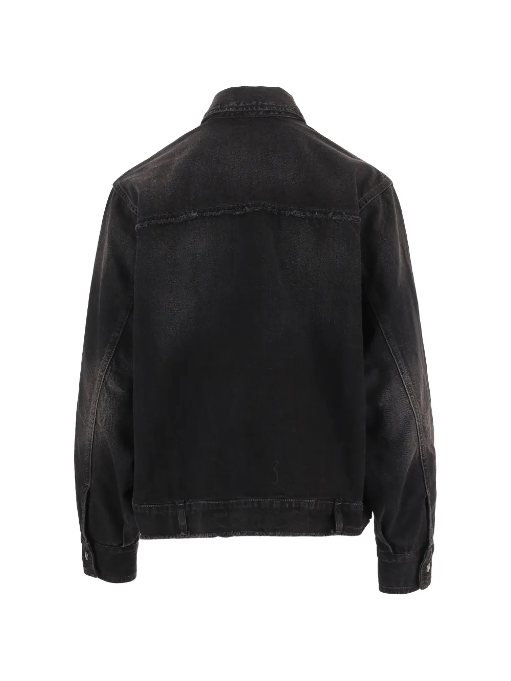 Haikure faded-effect raw-edge shirt Zwart