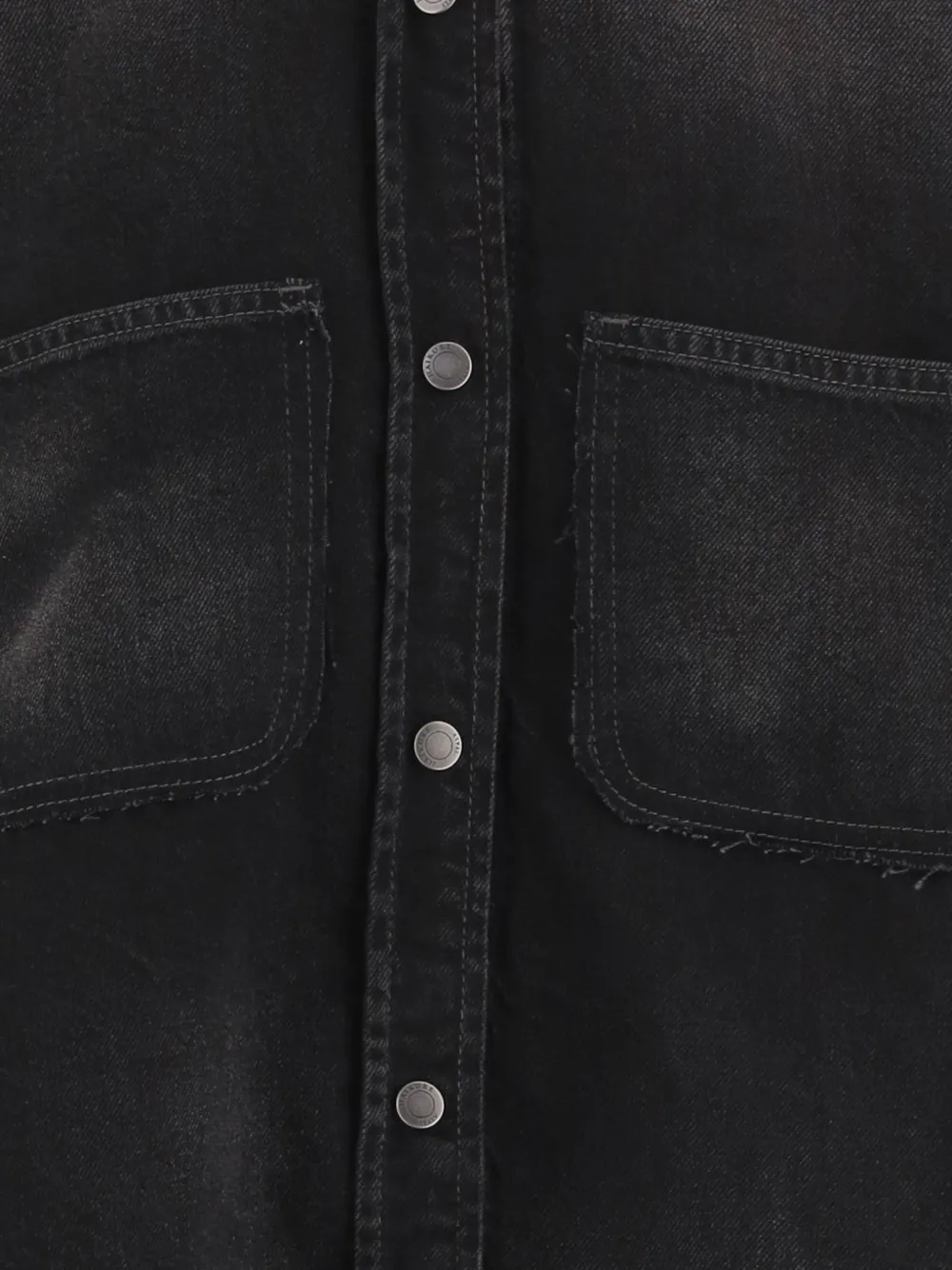Haikure faded-effect raw-edge shirt Zwart