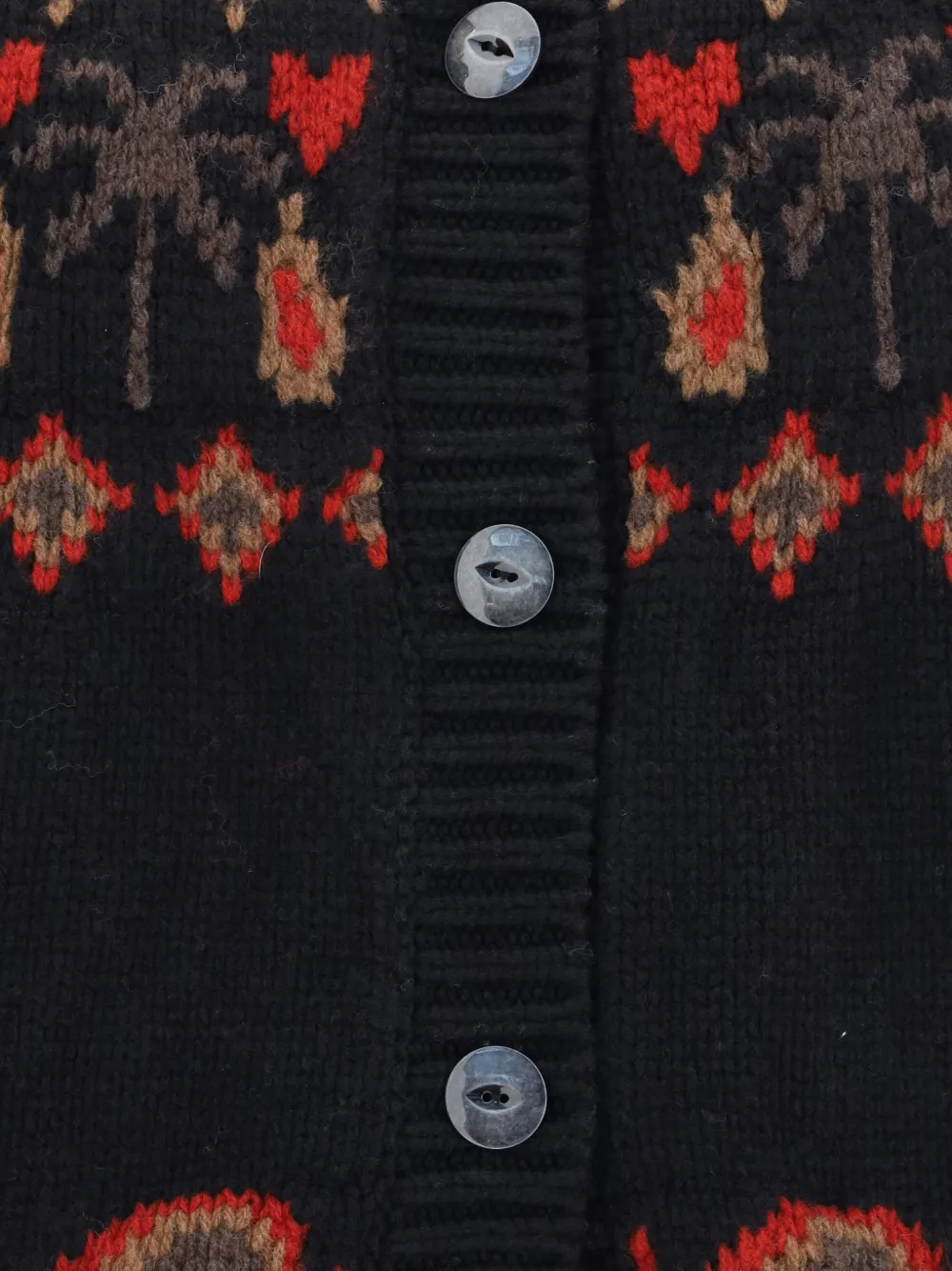 Alanui Wollen vest met Fair Isle-patroon Zwart