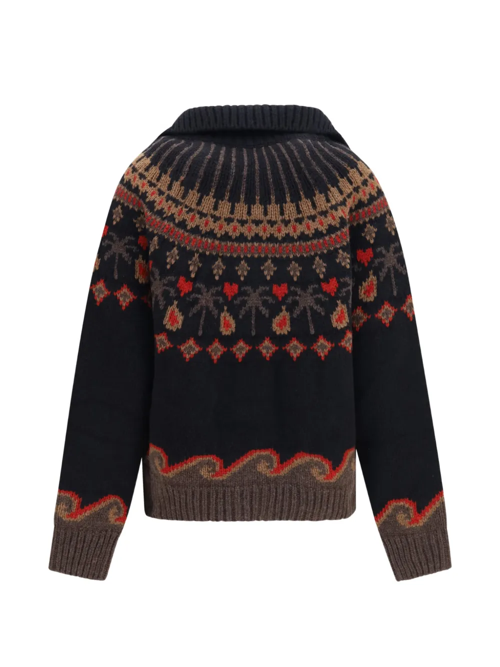 Alanui Wollen vest met Fair Isle-patroon Zwart