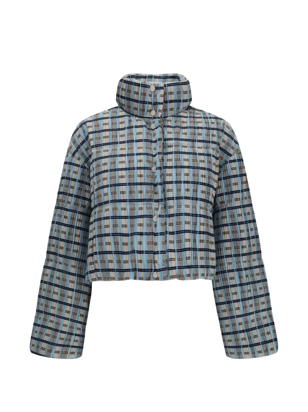 Gongdid Design tartan-pattern padded jacket - Blau