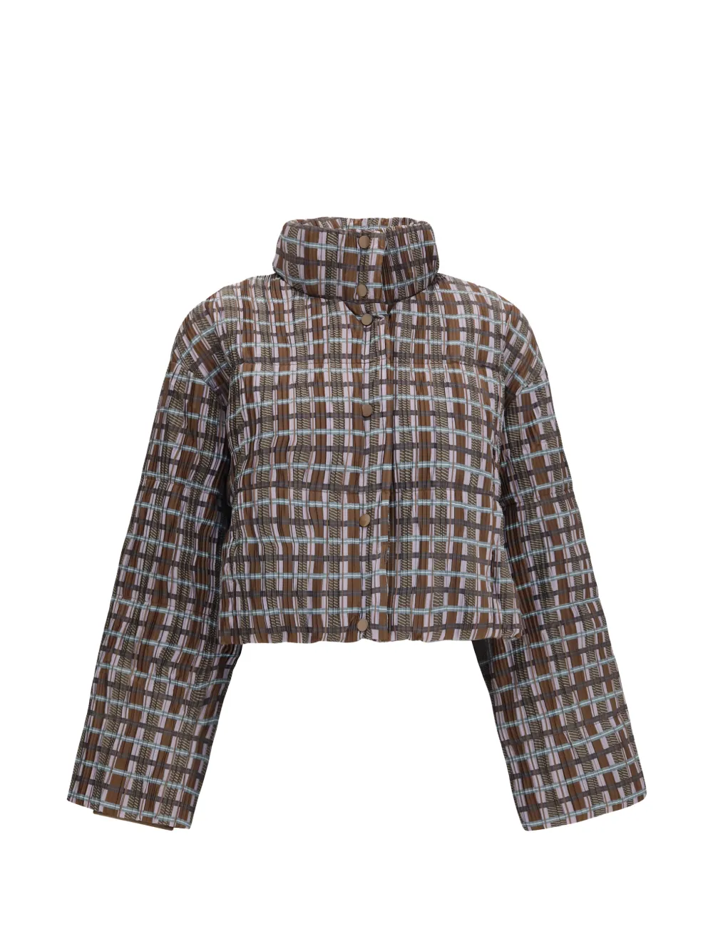 Gongdid Design tartan-pattern padded jacket - Braun